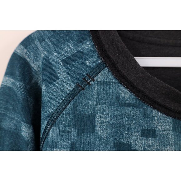 Lululemon Mens XL Reversible Long Sleeve Crewneck Sweatshirt Geometric Blue Gray - Picture 4 of 16